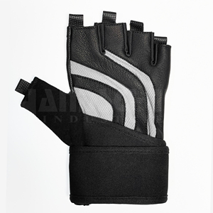 HANDSCHUHE INDUSTRIES New Design PU Fingerless Weight Lifting <b>Gloves</b> Adjustable Wrist Strap Buckle Closure Sports Unisex Gym - Product Image 5