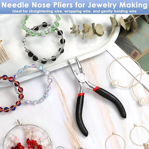Wholesale Professional Carbon Stainless Steel Jewelry Making Pliers Mini Round Nose <b>Wire</b> Wrapping Beading Tools Set - Product Image 6