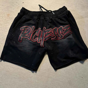 Shorts Bermuda Homme Personnalisés en Coton Épais Imprimé, Style Vintage Délavé à l'Acide, avec Cordon de Serrage, Streetwear Décontracté, Vente en Gros - Product Image 6