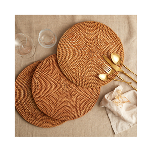 Bamboo Rattan Placemat Handmade Woven <b>Table</b> <b>Mat</b> Natural Dining <b>Table</b> Decor Vietnam - Product Image 1