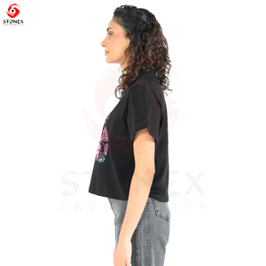 Camiseta Extra Grande de Primera Calidad para Mujer, Cuello Redondo, Corte Holgado, Estampado Gráfico Informal, Manga Corta, Camiseta Moderna para el Día a Día - Product Image 4