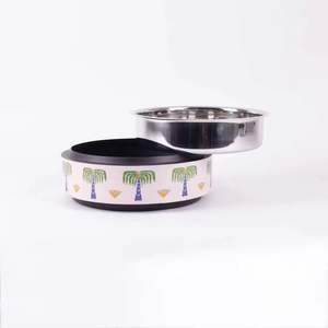 Plat de service de luxe en acier inoxydable avec base perlée décorative et couvercle en dôme, idéal pour les buffets et la restauration hôtelière - Product Image 5