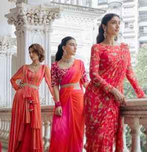 Robes en satin viscose, vêtements ethniques en viscose pour femmes, sari en satin viscose vibrant, vêtements ethniques indiens pour femmes, fabricant - Product Image 6