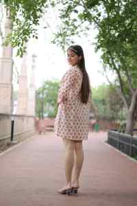 Vestido corto indio hecho a mano de algodón con estampado floral para mujer, vestido de fiesta elegante, regalo de novia personalizado para ella en venta - Product Image 3