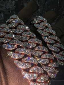 Conjunto de Reloj y Pulsera de Eslabones Cubanos Iced Out, Oro Rosa, Moissanita VVS, Tendencia, Superventas, Estilo Hip Hop, Lujo y Elegancia - Product Image 2