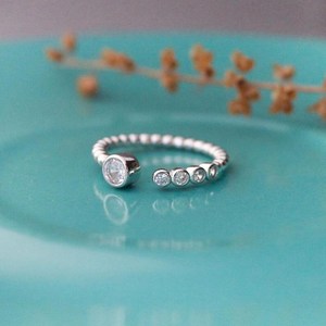 Anillo minimalista de moissanita con corte redondo, banda abierta de eternidad completa, plata 925 original, regalo de promesa para amantes, amuletos - Product Image 2