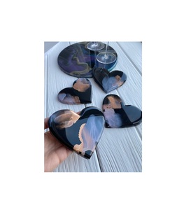 Floral Embedded Resin <b>Coaster</b> With Natural Dried Flower Artistic Decorative Table Accessory - Product Image 5