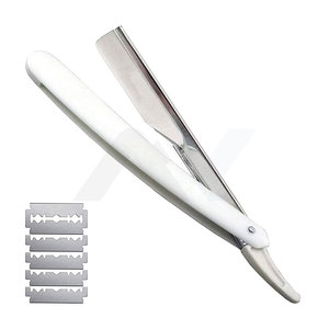 Rasoir de barbier professionnel classique à lame droite, qualité salon, en acier inoxydable, pour un rasage précis et la coupe de la barbe - Product Image 1