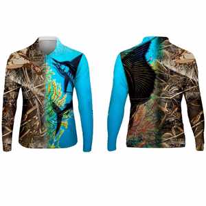 T-shirt de pêche OEM unisexe à manches longues, protection solaire UPF 50, couleur dégradée, 100% coton, antibactérien, personnalisé, motif cœur - Product Image 4