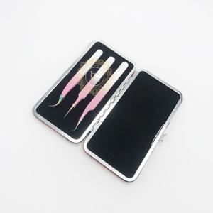 LUXURY LASH TOOLS Ombre Blanc Rose Revêtement en poudre Acier inoxydable de qualité supérieure Pincettes à cils à pointe arc-en-ciel durables - Product Image 3