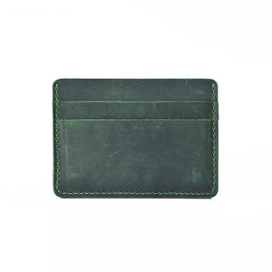 Leather <b>Card</b> <b>Holder</b> <b>Wallets</b> for Men Genuine Leather Crazy Horse High-Quality Slim Durable Vintage Style Custom Logo Wholesale - Product Image 5