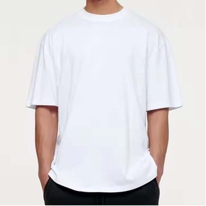 เสื้อยืดคอโอทรงหลวมผ้าฝ้ายแท้ 100% คุณภาพสูงสั่งทำพิเศษ ป้องกันการเป็นขุย สำหรับผู้ชาย ขายส่งแบบใหม่จากปากีสถาน แขนสั้น - Product Image 2