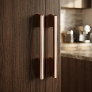 KELLTON Midcentury Modern Square Metal Furniture Handles <b>Drawer</b> <b>Pulls</b> for Kitchen Cabinets Wardrobes 8" 10" Durable Anti-Rust - Product Image 5
