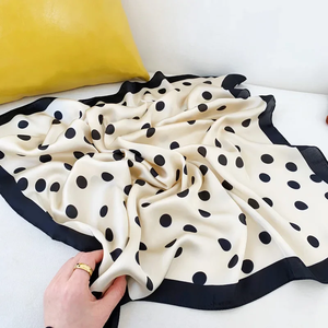 Foulard en satin de soie imprimé à pois 70*70cm pour femme, petit châle, foulard pour cheveux, foulard pour sac, accessoires de mode féminins - Product Image 3
