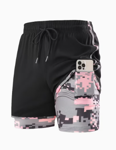 <b>Men's</b> Quick Dry <b>Camo</b> Running <b>Shorts</b> With Zip Pocket - Product Image 6