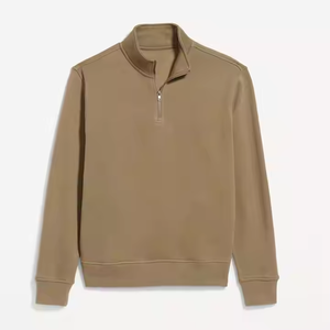 Pull en molleton à col zippé, coupe oversize, pour hommes, marque privée, destiné aux fournisseurs de marques de mode américaines - Product Image 2