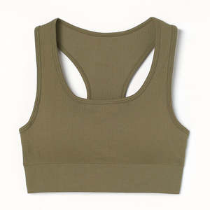 Sujetador deportivo ligero de talla grande para mujer al por mayor - Sujetador inalámbrico transpirable de alto soporte para yoga con logo frontal, ideal para después de la cirugía - Product Image 5