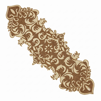 Chemin de table artisanal en bronze perlé, marron crème, style baroque damassé, vintage, pour centre de table, 36 pouces