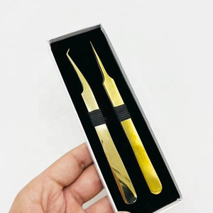 Professional Mini 90 Degree Anti-Magnetic Tweezer Smooth Tip Texture Heart-<b>Engraved</b> 10MM Stainless Steel Beauty <b>Tool</b> Lash - Product Image 1