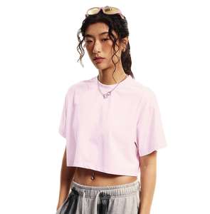 Camiseta Corta Oversize Lavada a Medida, Estilo Vintage con Lavado Ácido, Manga Corta, Streetwear, Top Corto, Logotipo Personalizado, Proveedor OEM - Product Image 3