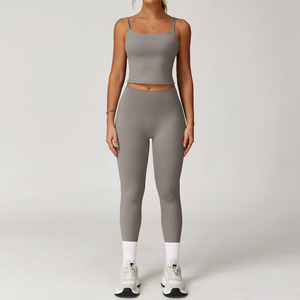 Conjunto Deportivo de 2 Piezas para Mujer, Ropa de Yoga, Ropa de Entrenamiento, Ropa de Gimnasio, Leggings de Cintura Alta, Sujetador Deportivo, Traje Deportivo - Product Image 2