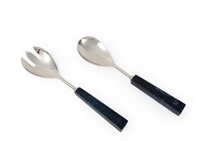 Ensemble de couverts de service en acier inoxydable avec manches en résine, lavable au lave-vaisselle, écologique, pour la table, service de table élégant - Product Image 6