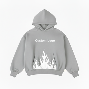 Sweat à capuche personnalisé avec logo, vente en gros, blanc, surdimensionné, de haute qualité, 100% coton, 400g, hiver, vintage, streetwear, broderie personnalisée, pour hommes - Product Image 4