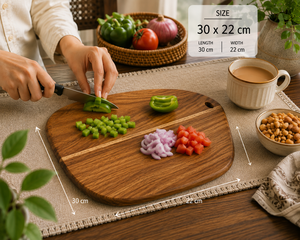 Planche à découper en bois d'acacia 30x22cm |   Planche à découper en bois pour légumes |   Planche de préparation et de service naturelle pour la cuisine - Product Image 2