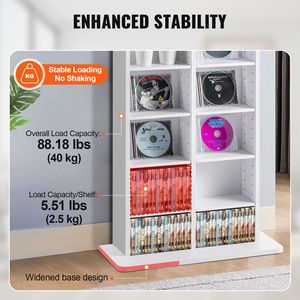 Meuble de rangement DVD moderne à 8 niveaux, support pour 464 CD avec 16 compartiments réglables, stockage de médias protecteur et organisé - Product Image 3
