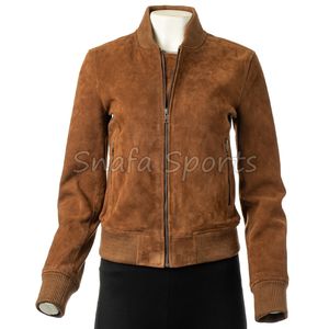 Veste en cuir élégante pour femmes, veste courte tendance de style motard, coupe ajustée, vêtements d'extérieur modernes pour l'hiver - Product Image 2
