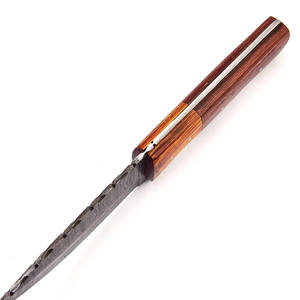 Couteau de chasse d'extérieur à lame pointue en acier Damas, personnalisable (DIY/OEM), avec manche en bois de haute qualité et logo sur mesure – Offre Spéciale - Product Image 5
