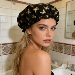 Gorro de Ducha Impermeable para Mujer, Gorro de Baño Reutilizable con Diseño de Donut, Cubierta de Cabello Elástica e Impermeable para Ducha, Spa y Natación - Product Image 3