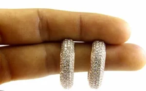 Pendientes de Aro con Pavé de Moissanita, Plata de Ley 925, Chapados en Oro, Joyería de Lujo para Mujer, Regalo para Bodas y Fiestas - Product Image 2