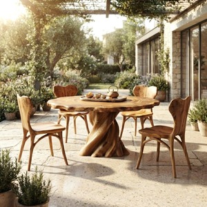 Modern Luxury Designer Handmade Customizable <b>Round</b> Natural Wood <b>Dining</b> <b>Table</b> <b>for</b> Home Villa Apartment Restaurant - Product Image 6