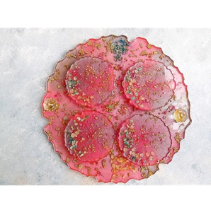Custom Large Art Deco Decorative Fruit Plate Serving Board <b>Platter</b> Geode Agate Rolling Tray Epoxy Resin Silicone Mold Handles - Product Image 2