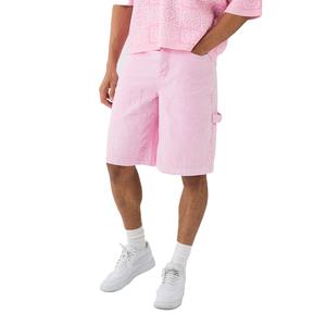 กางเกงยีนส์ขาสั้นของผู้ชายกางเกงแฟชั่นสีพาสเทลใส่สบายสีชมพู - Product Image 1