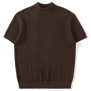 T-shirt d'été tricoté de haute qualité à manches courtes avec col Henley, coupe ajustée et effet sculptant, style <span class=keywords><strong>Old</strong></span> Money - Product Image 2