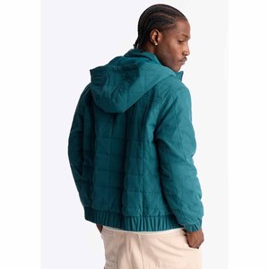 Men's <b>Hooded</b> Blue Quilted <b>Puffer</b> Vest Style <b>Jacket</b> Grey Fleece Sleeves <b>Waterproof</b> Eco-Friendly Winter Casual Streetwear <b>Jacket</b> - Product Image 6