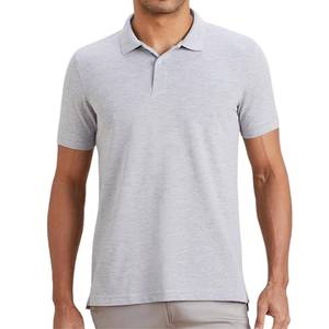 Men's Gray Short Sleeve Polo <b>Shirt</b> With Contrast <b>Collar</b> And Cuff Regular Fit Casual Knitted Cotton <b>T</b>-<b>Shirt</b> - Product Image 6