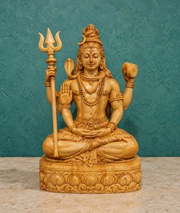 Statue en bois du Dieu Shiva, idole artisanale de Mahadev, décoration de temple domestique, cadeaux spirituels, décoration religieuse pour salle de méditation - Product Image 2