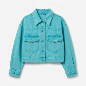 Wholesale Womens Denim Jacket Cotton Stretch Denim for Streetwear Brands Private Label Bulk Production - Product Image 2
