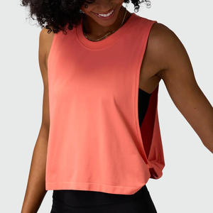 Women’s High Neck Ribbed Crop <b>Top</b> Sleeveless Stretch Slim Fit Casual Summer Tank - Product Image 2