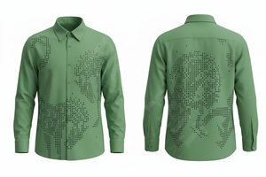 Chemise habillée de qualité supérieure à pois pour homme – Tenue décontractée ou formelle, idéale pour le travail, le bureau, vente en gros, chemise sur mesure - Product Image 3