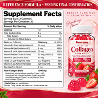 Gummies de collagène hydrolysé OEM avec biotine et multivitamines, saveur fraise, pour la santé des cheveux, de la peau et des ongles, complément alimentaire