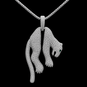 Celebrity Style Panther Pendant with EF VVS CVD Lab Grown Diamonds Luxury Hip Hop Pendant - Product Image 1