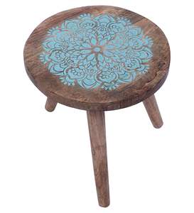 Table d'appoint antique finition brûlée, lot de 1, style campagne française, élégamment fabriquée à la main, mobilier de salon en gros - Product Image 6