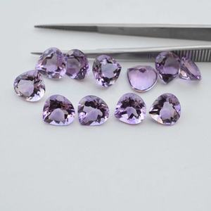 8mm Naturel Rose De France Rose Améthyste À Facettes Coeur Coupe Pierres Précieuses En Vrac VVS Clarté Améthyste Pierre De Naissance Bijoux Au Meilleur Prix - Product Image 2