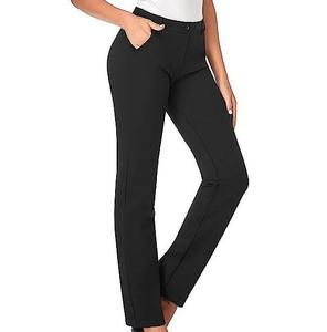 Pantalones de Vestir de Pierna Ancha para Mujer, a la Moda, de Cintura Alta, Transpirables, para Trabajo, OEM ODM - Product Image 3