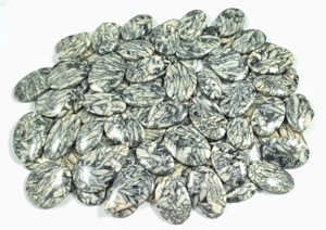 Cabujón de Jaspe Pinolita Natural, Piedra Preciosa de Cristal Suelta para Diseño, Collar con Colgante, Suministro para Fabricación de Joyería Curativa, Blanco y Negro - Product Image 5