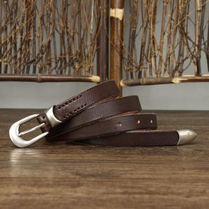 Men's Casual Cow Hide Leather Square Pin Buckle Adjustable Belt - Product Image 1